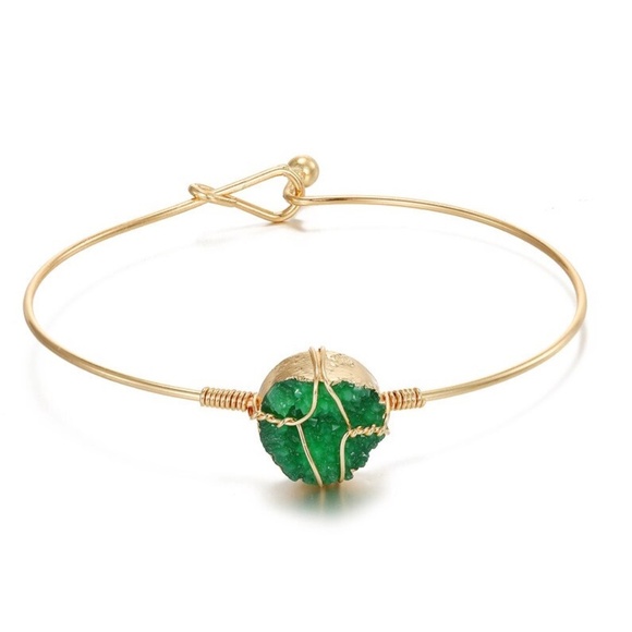 Handmade Canadian Wire-Wrapped Druzy Bracelet - Picture 1 of 3